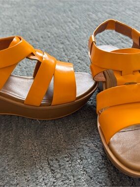 Women’s Camper Yellow Strappy Platform Sandals